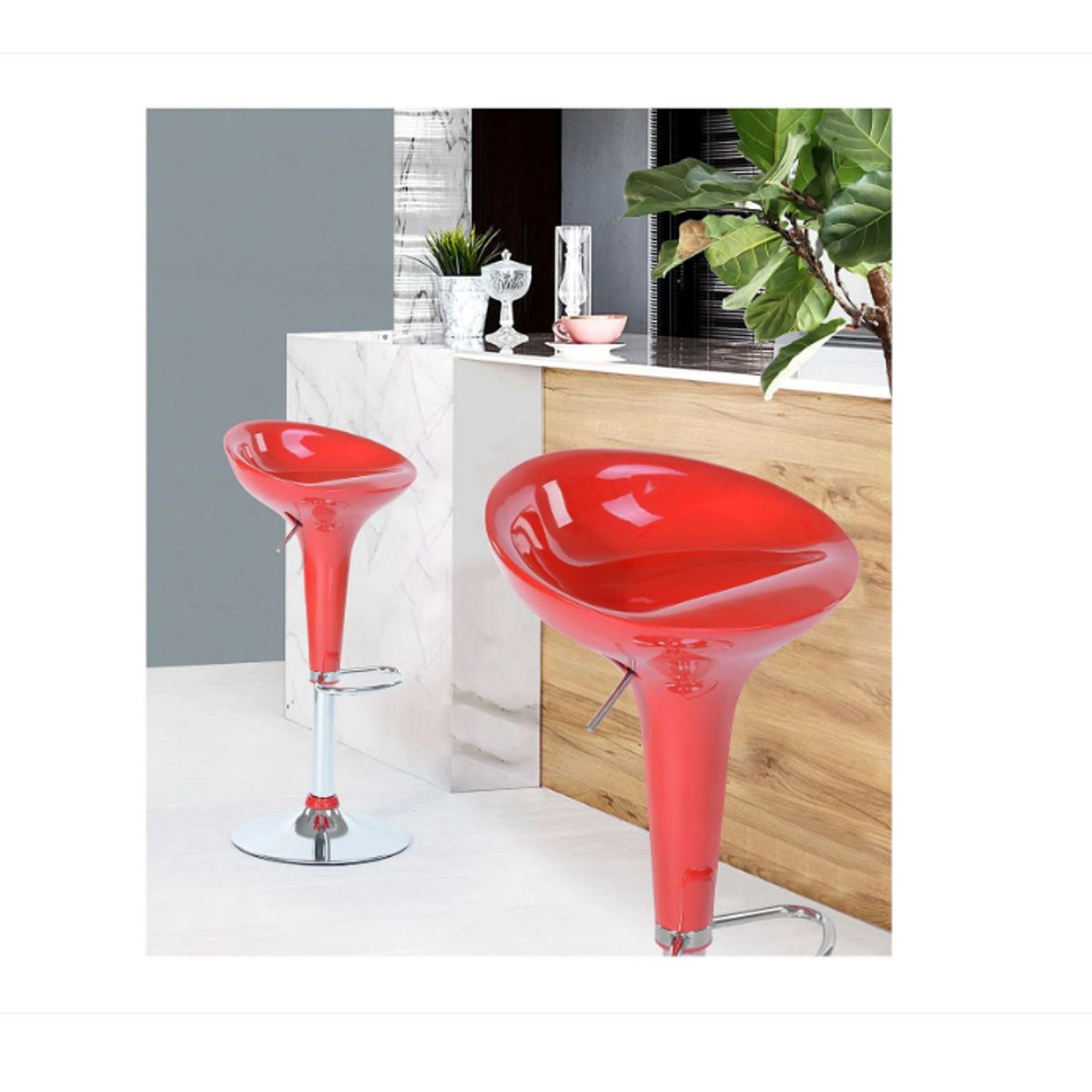 HABITA2 CHILE - Pack 2 Silla de bar acrilico ajustable