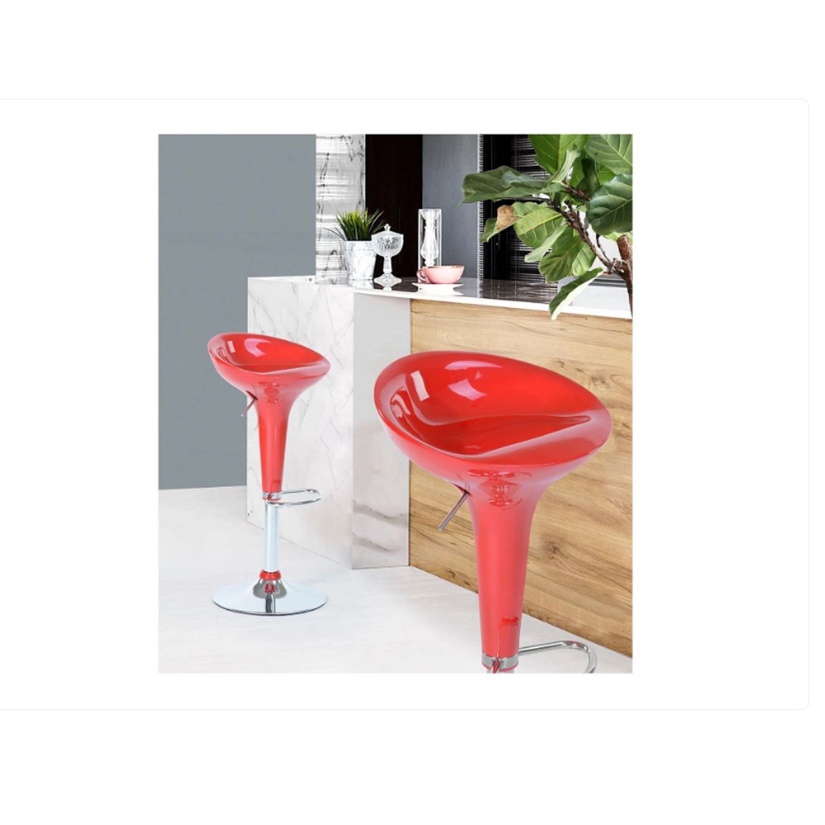 HABITA2 CHILE - Pack 2 Silla de bar acrilico ajustable