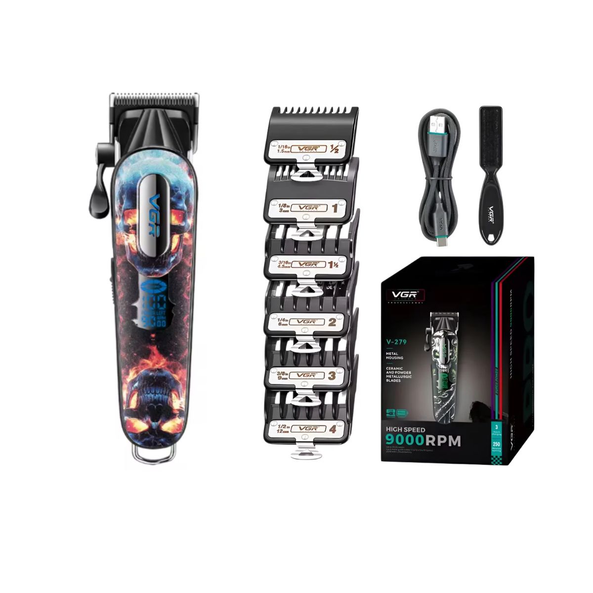 VGR VOYAGER - Maquina VGR Profesional CortaPelo VGR V-279 9000 RPM Azul