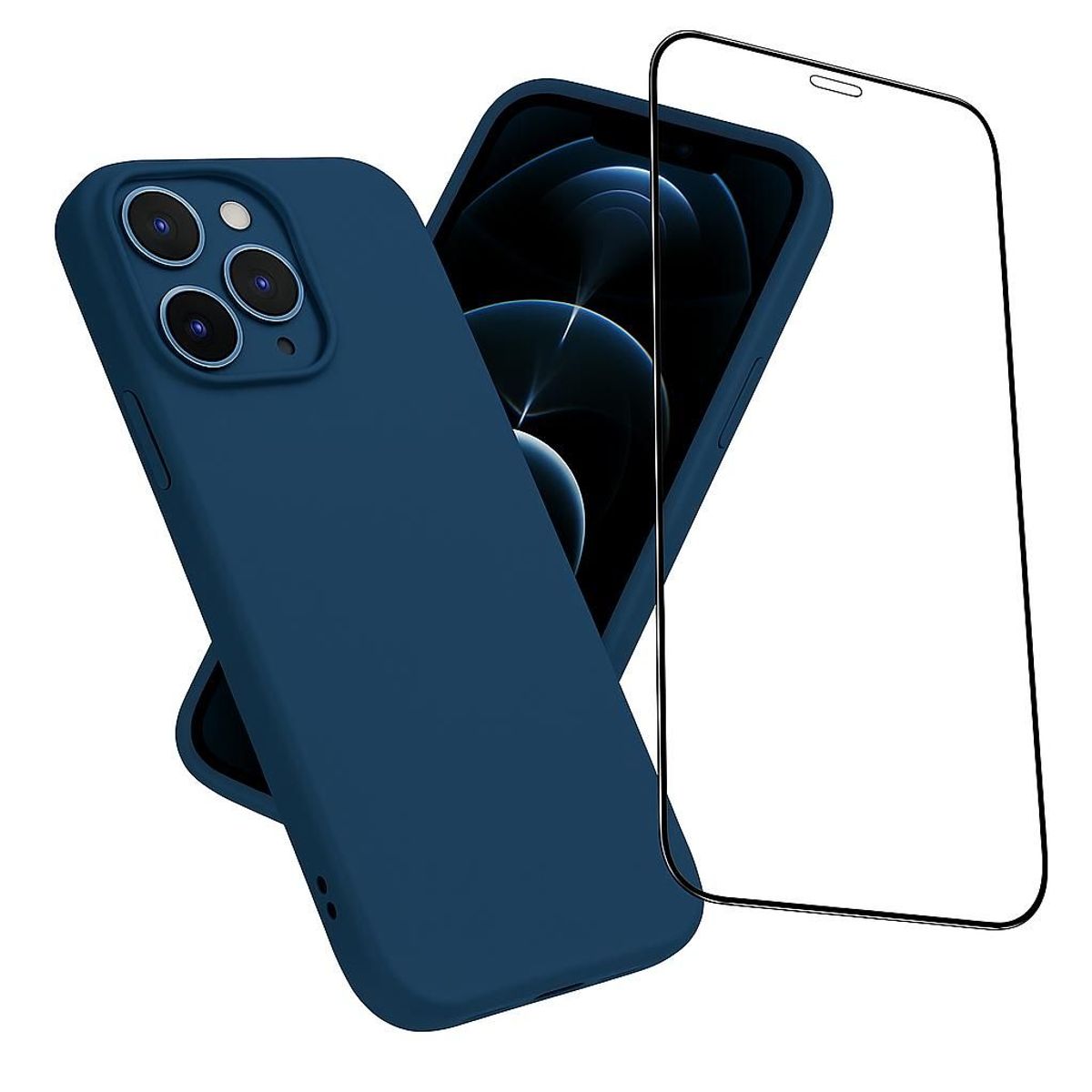 GENERICO - Carcasa Funda Para iPhone 17 Pro Silicona Azul + Mica