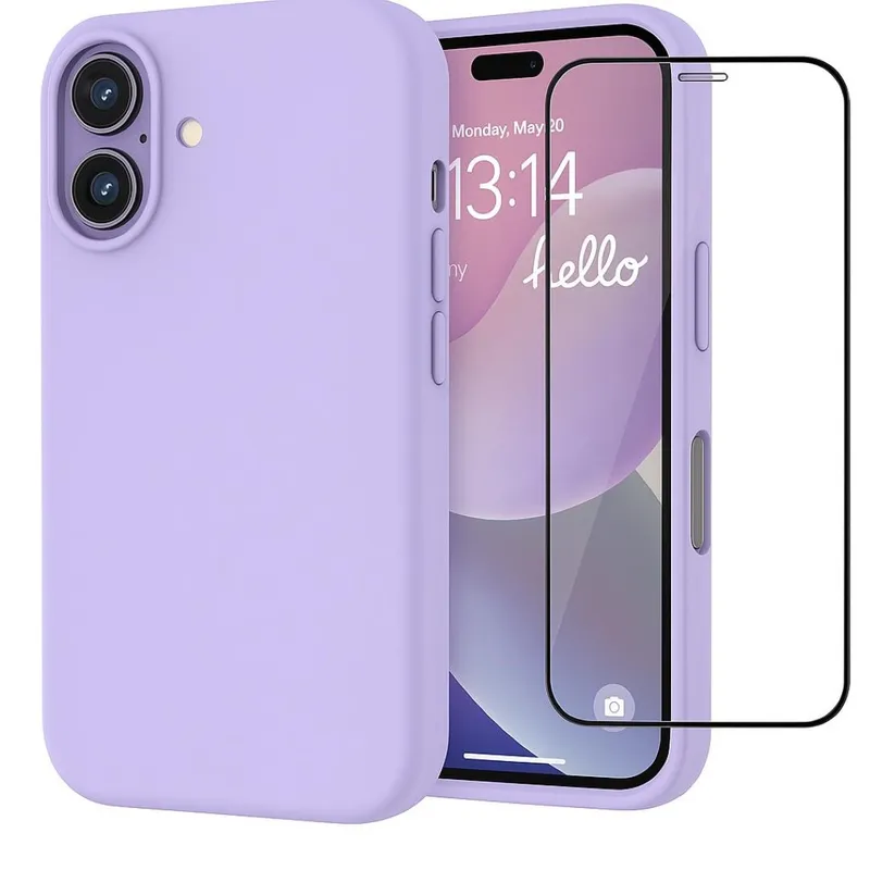 GENERICO - Carcasa Funda Para iPhone 17 Silicona Violeta + Mica