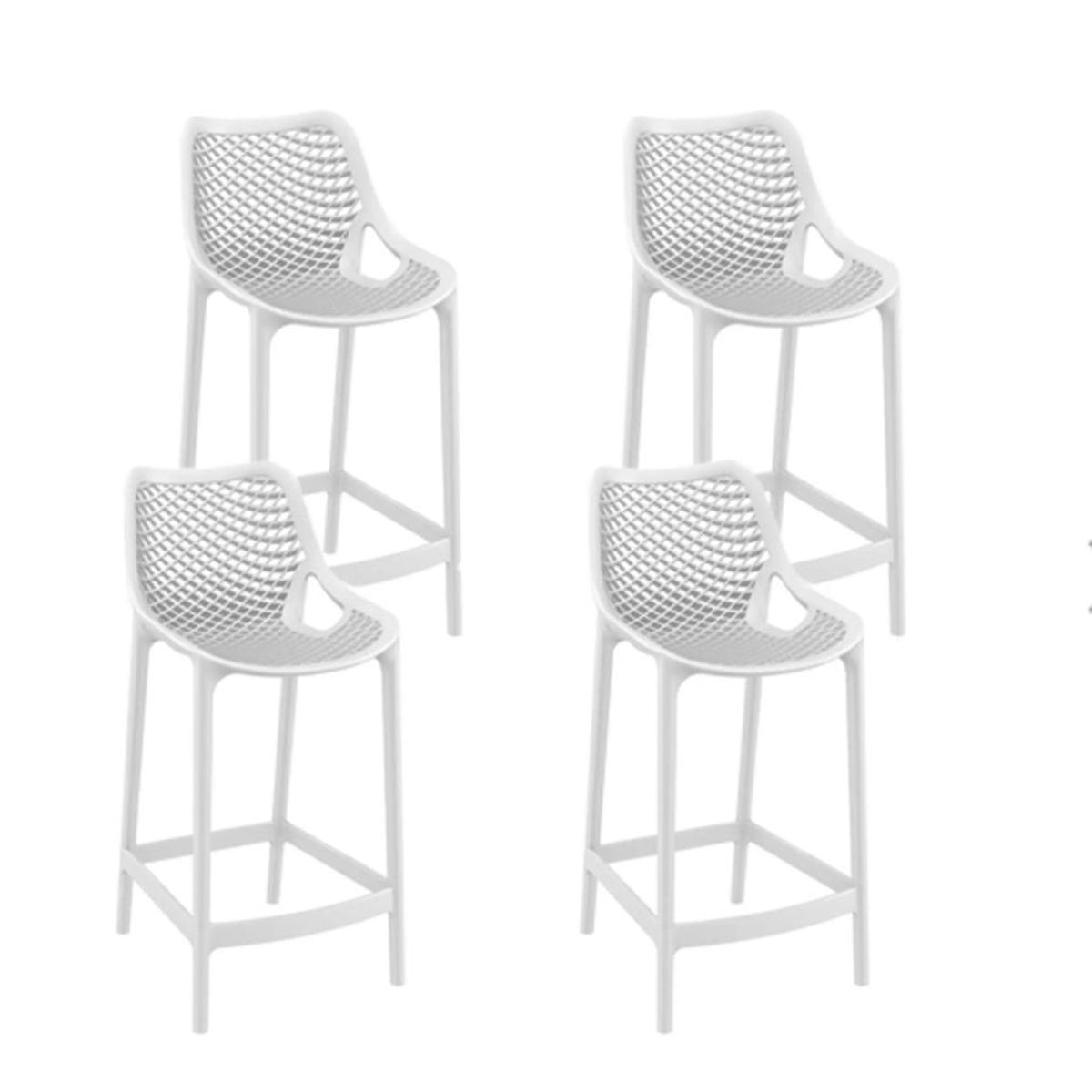 HABITA2 CHILE - Pack 4 Taburete piso de Bar City 75 cm Polipropileno - Negro