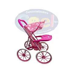 GENERICO - Coche Cuna Metálico De Juguete Para Muñecas Rosada