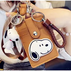 GENERICO - Monedero Tarjetero Snoopy Peanuts Kawaii + Llavero de Regalo
