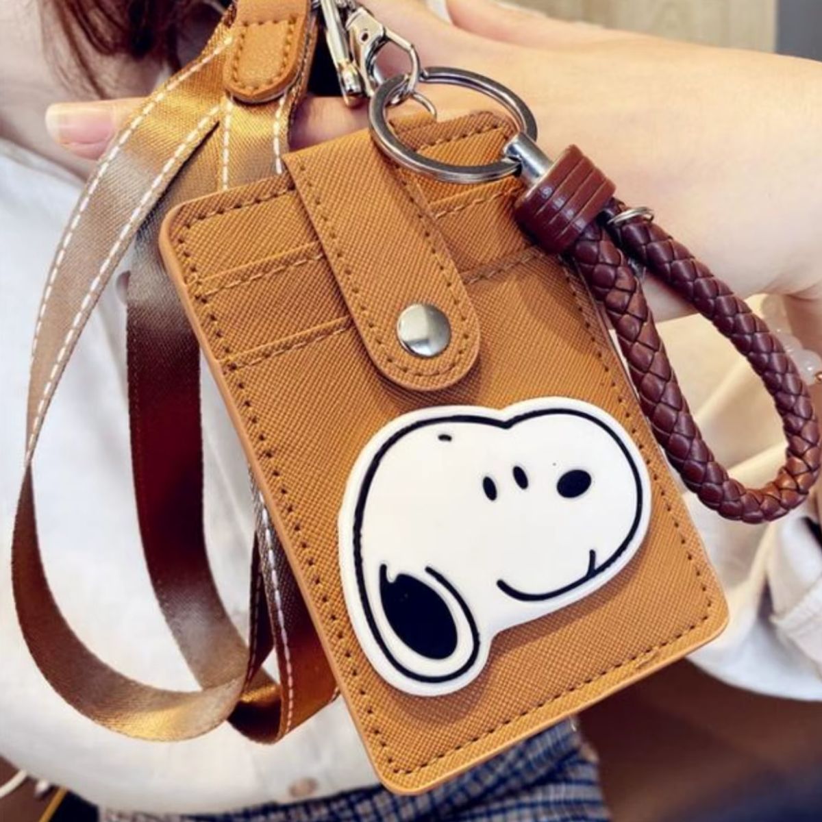 GENERICO - Monedero Tarjetero Snoopy Peanuts Kawaii + Llavero de Regalo