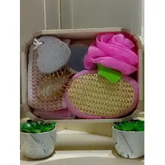 VISUALHEX LIMITADA - Set De Esponjas Exfoliantes Para El Cuerpo En La Ducha Baño ROSA