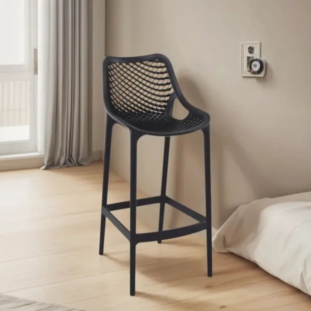 HABITA2 CHILE - Taburete piso de Bar City 75 cm Polipropileno - Negro