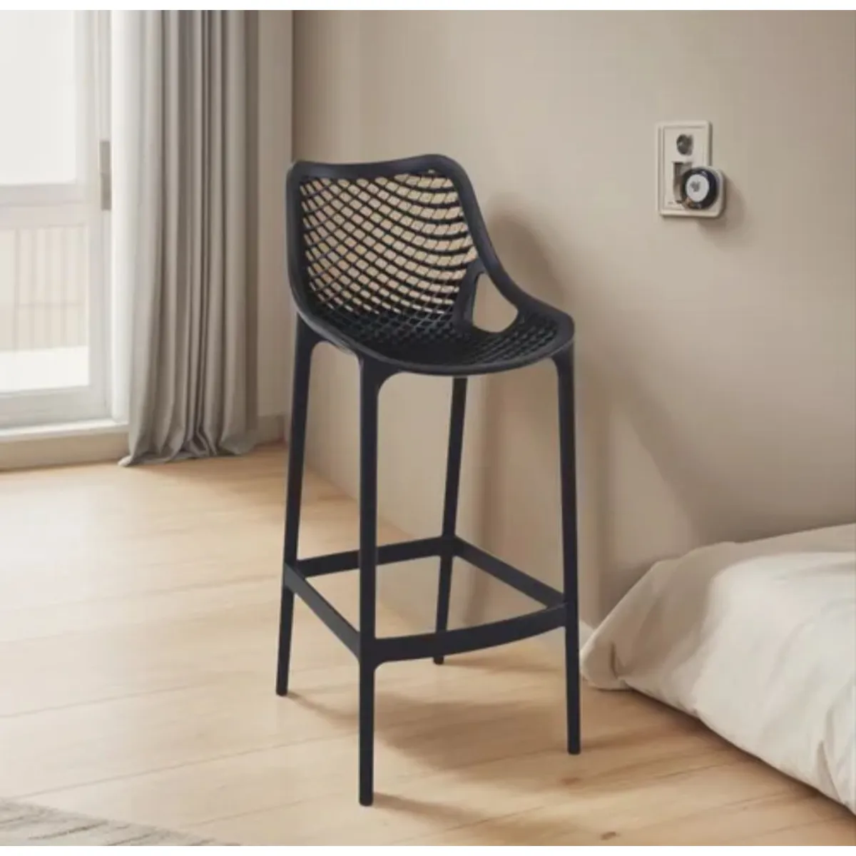 HABITA2 CHILE - Taburete piso de Bar City 75 cm Polipropileno - Negro