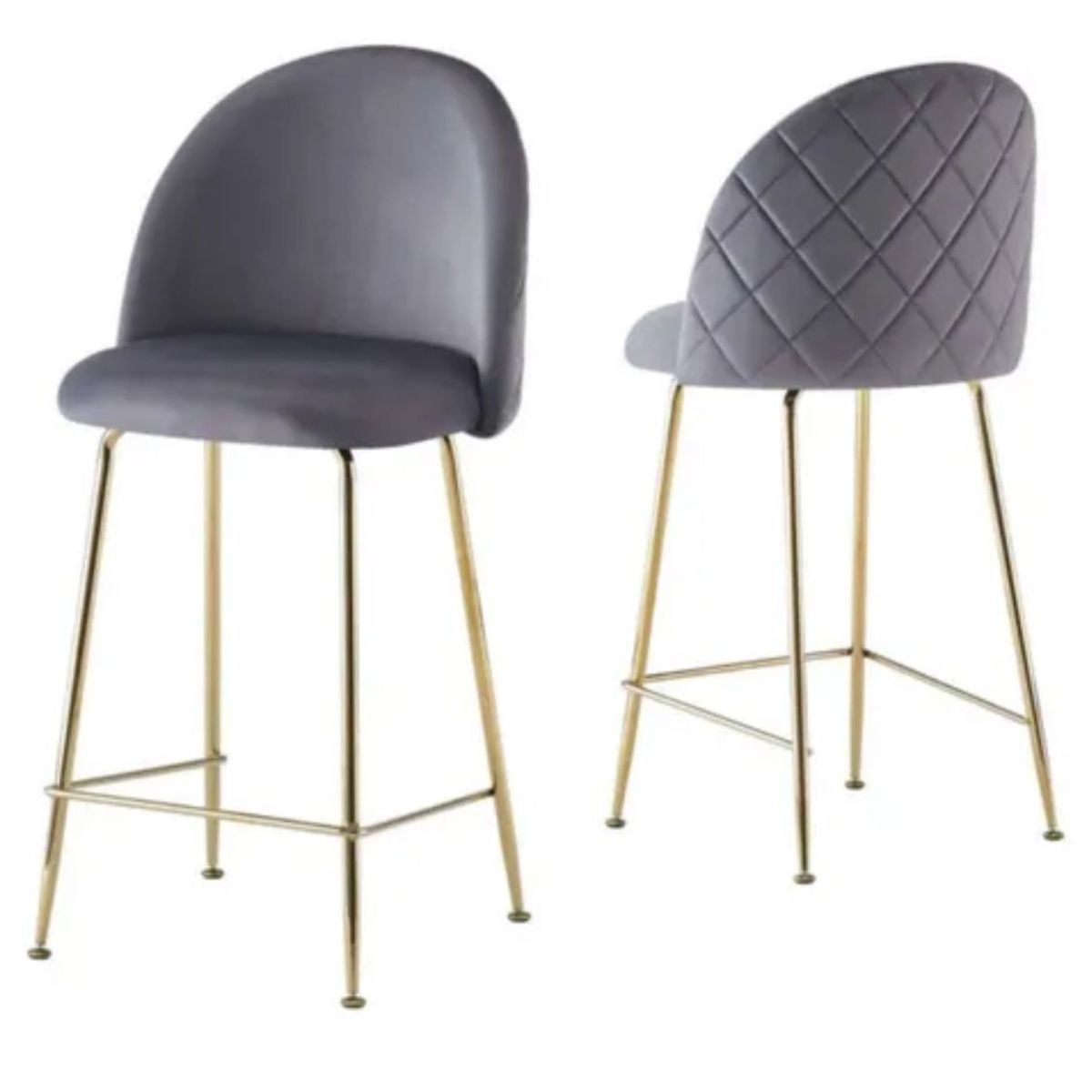 HABITA2 CHILE - Pack 2 Taburete Deluxe Gold Terciopelo 66cm