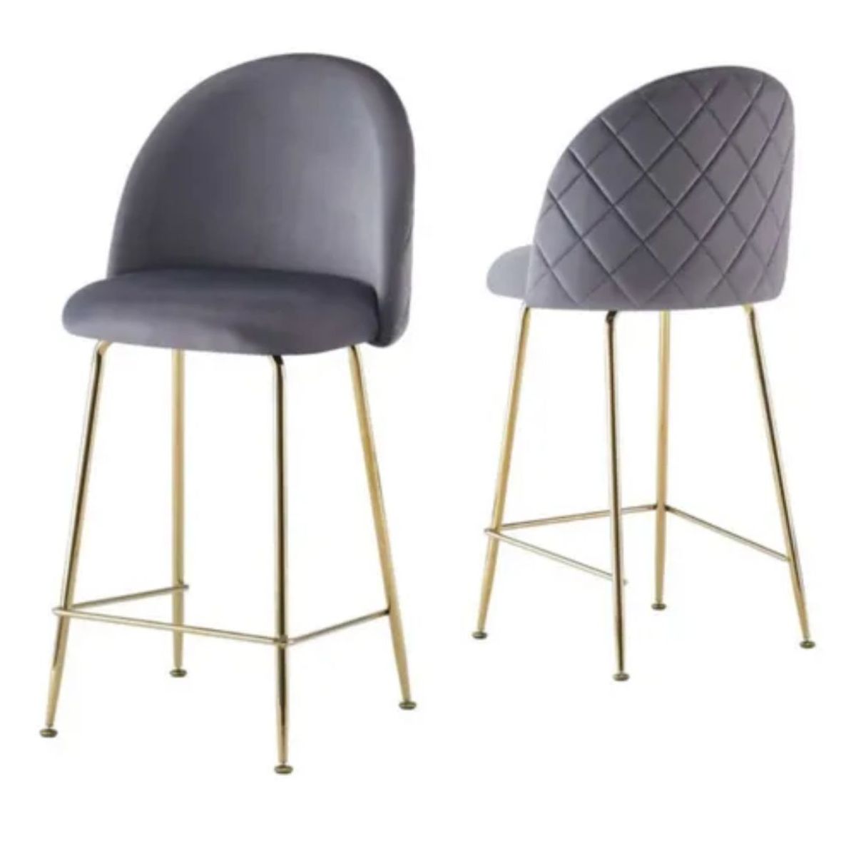 HABITA2 CHILE - Pack 2 Taburete Deluxe Gold Terciopelo 66cm