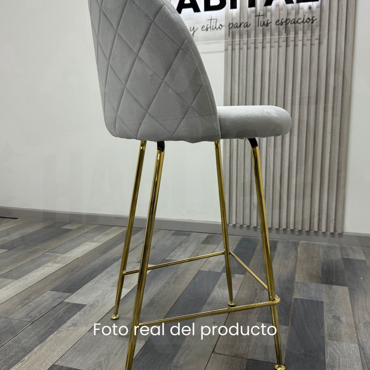 HABITA2 CHILE - Pack 2 Taburete Deluxe Gold Terciopelo 66cm