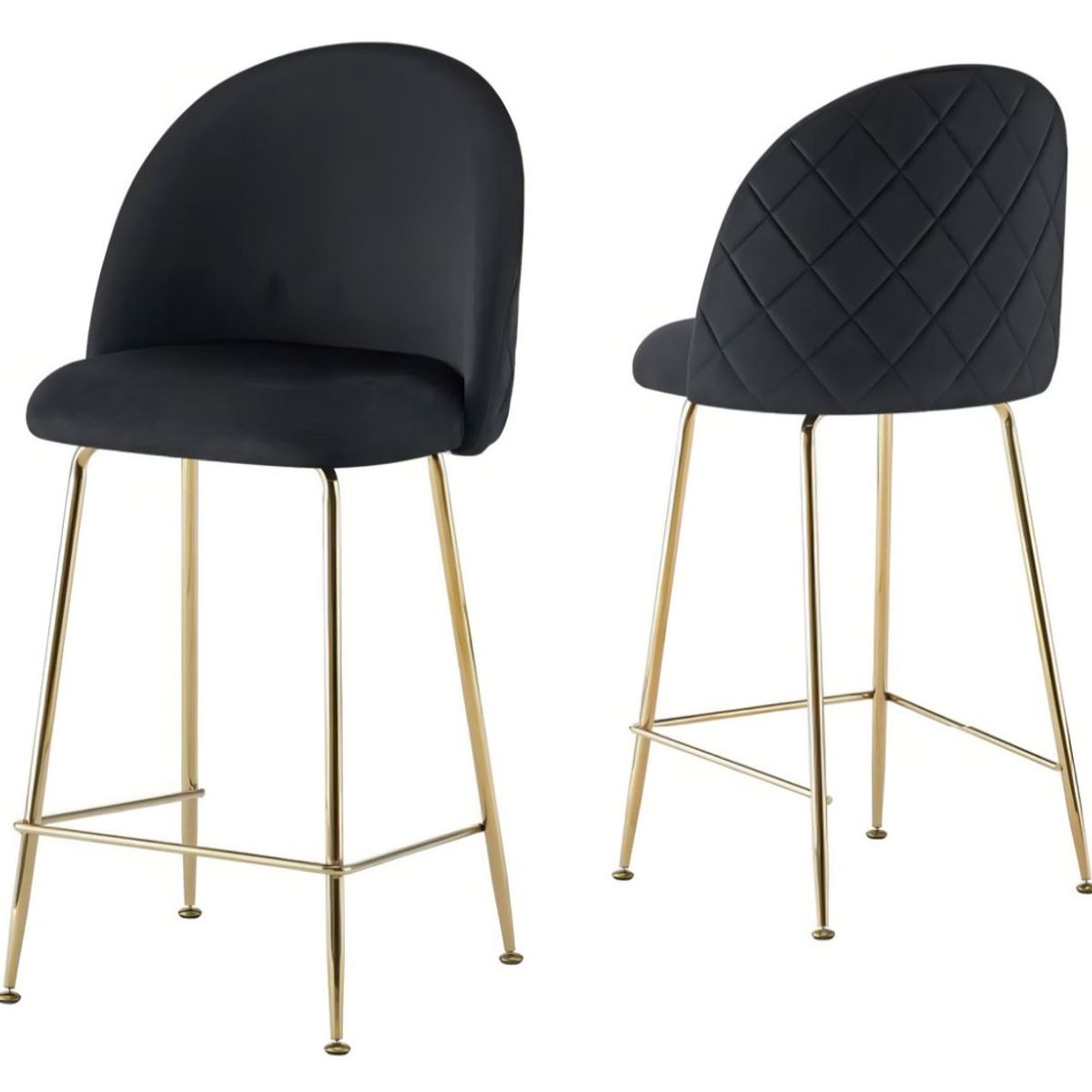 HABITA2 CHILE - Pack 2 Taburete Deluxe Gold Terciopelo