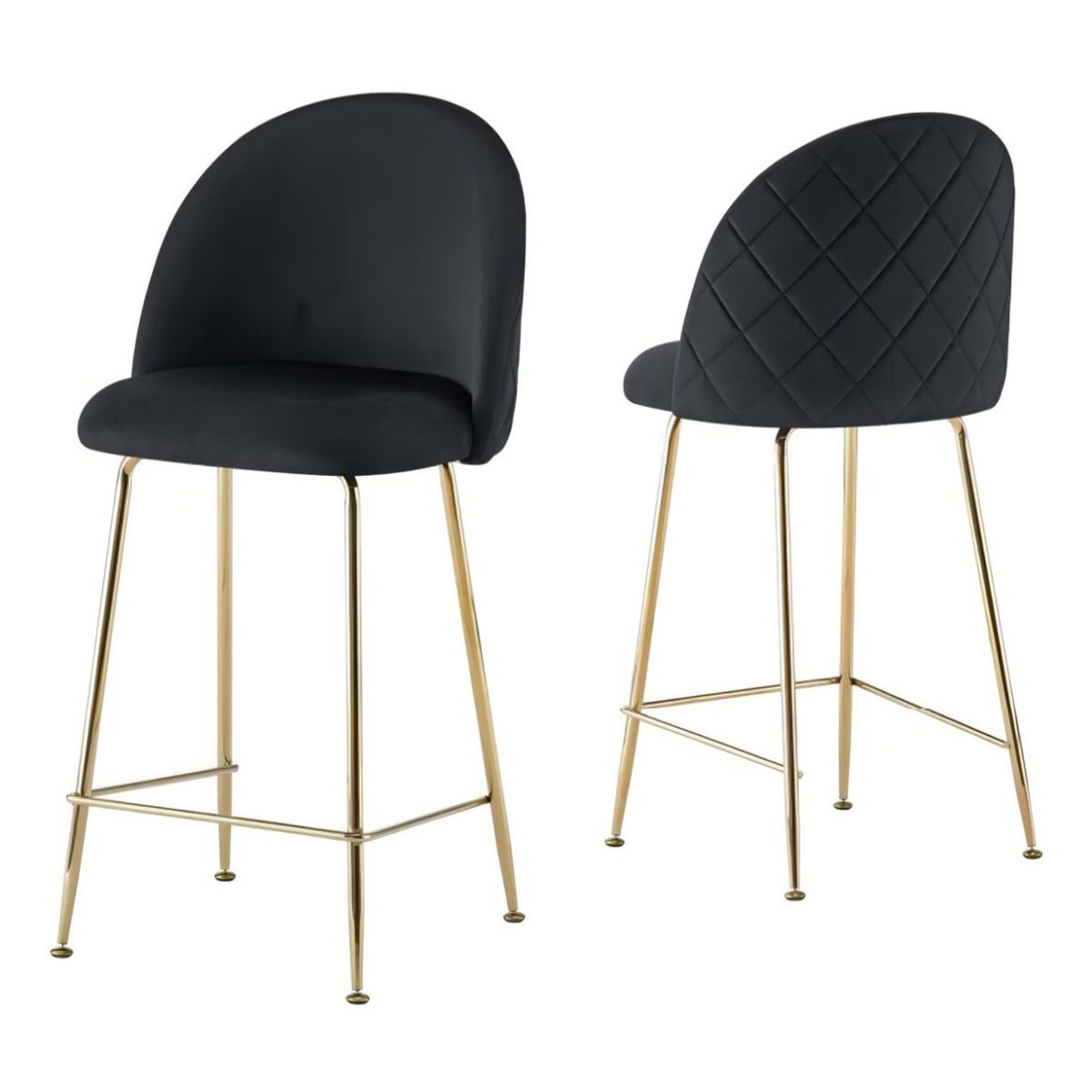 HABITA2 CHILE - Pack 2 Taburete Deluxe Gold Terciopelo