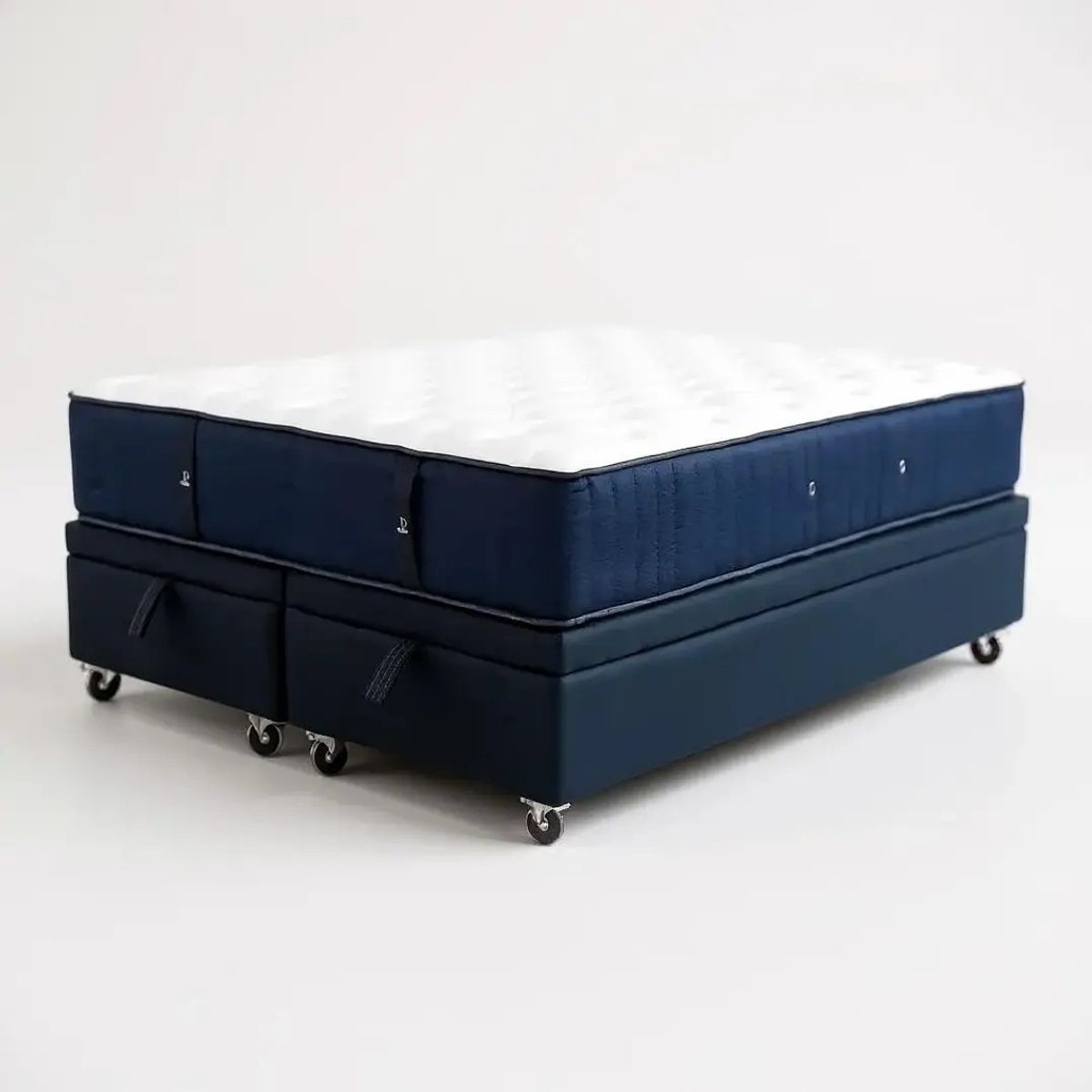 BLOCCARE - Cama Baul 2 Plazas L190+ Colchon CIC SUPERPREMIUM/Ruedas PYTON Negro