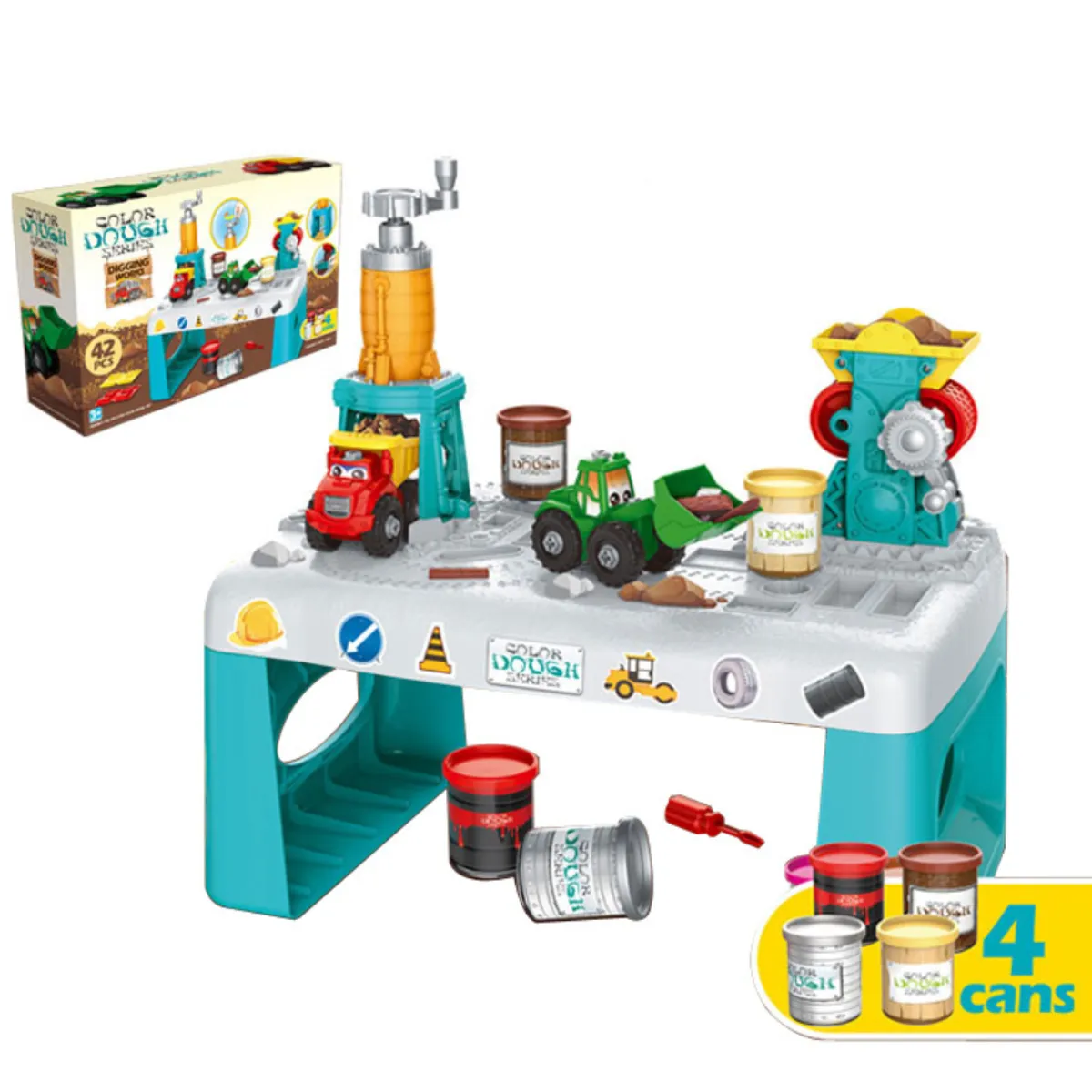 COLOR CLUB - Mesa De Trabajo Con Masas Y Accesorios Set Creativo 42 Pcs