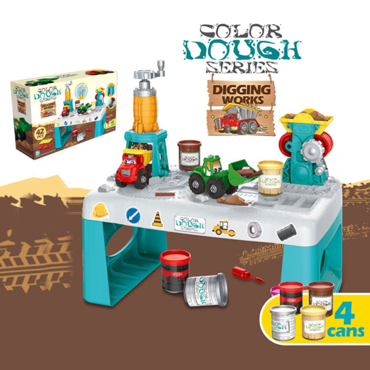 COLOR CLUB - Mesa De Trabajo Con Masas Y Accesorios Set Creativo 42 Pcs