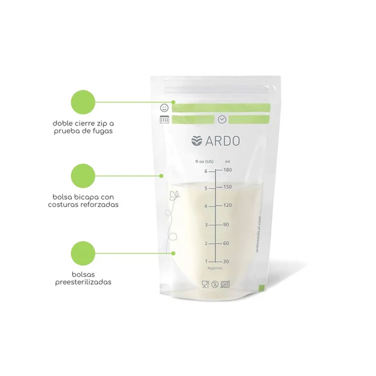 ARDO - Bolsas para leche Ardo Easy Store 50 uns