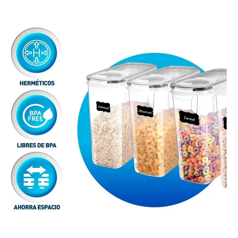 EVERSO - 4 Recipientes Herméticos Con Tapa Multiusos Alimentos  Blanco