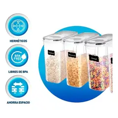 EVERSO - 4 Recipientes Herméticos Con Tapa Multiusos Alimentos Blanco