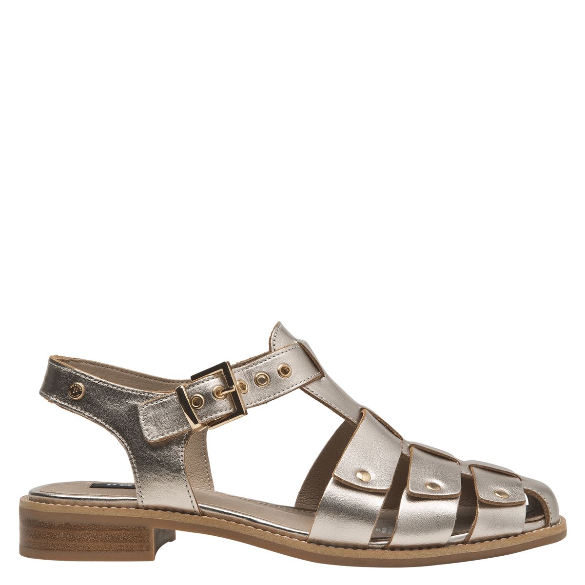 POLLINI - Sandalia Mujer Casual Dorado Pollini