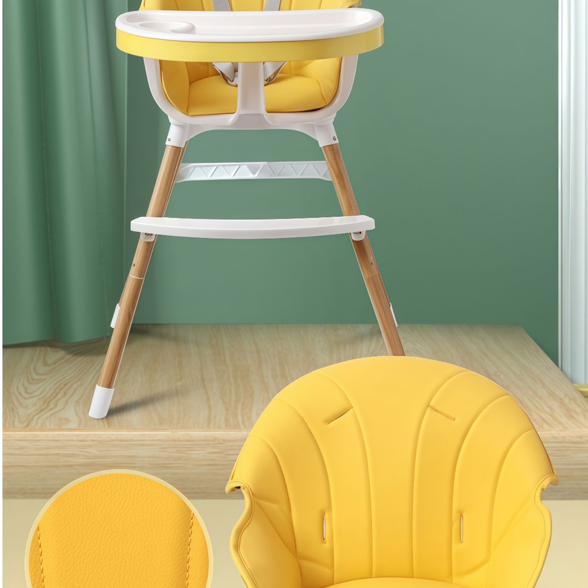 OASIS - Silla De Comer 2 Alturas Grano De Madera Varios Amarillo