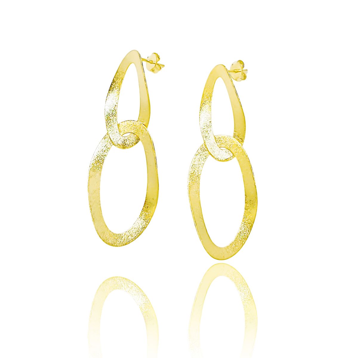 COGGIOLA - Aros Miranda Óvalos Enchapados Oro 18K