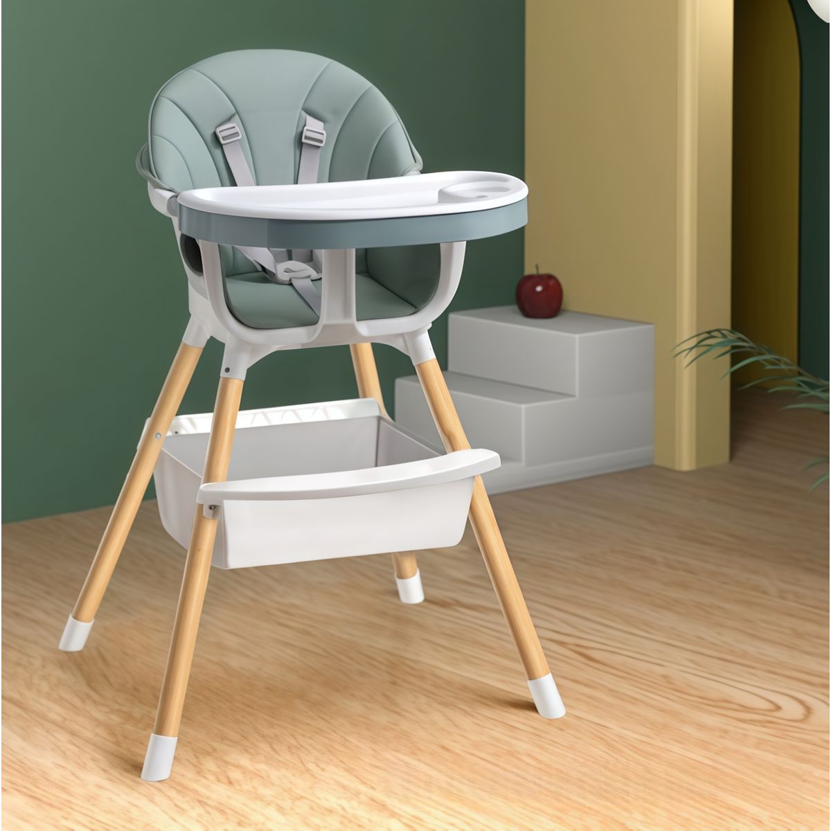 OASIS - Silla De Comer 2 Alturas Grano De Madera Varios Verde