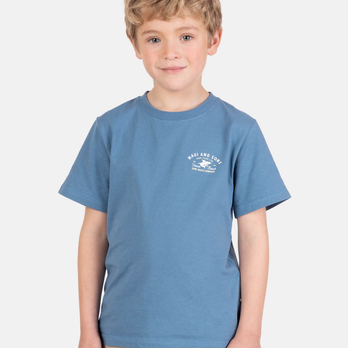 MAUI AND SONS - Polera MC Solatek Azul Infantil Maui And Sons