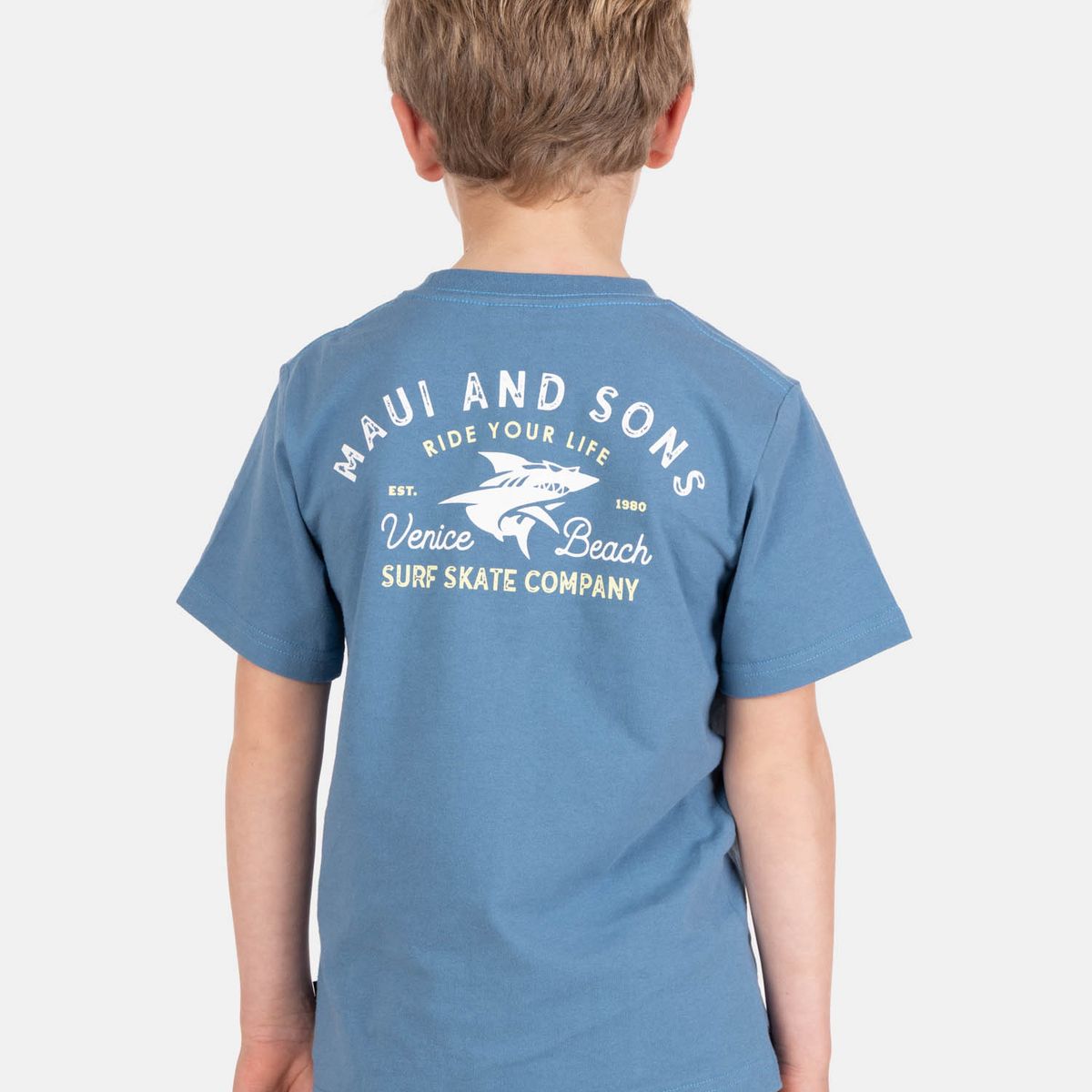 MAUI AND SONS - Polera MC Solatek Azul Infantil Maui And Sons