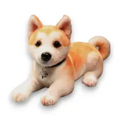 GENERICO - Peluche Realista Perro Akita Regalo 25 Cm