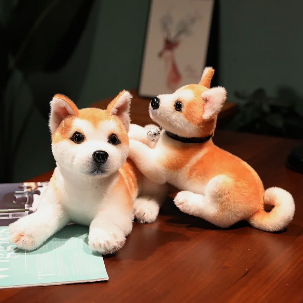 GENERICO - Peluche Realista Perro Akita Regalo 25 Cm