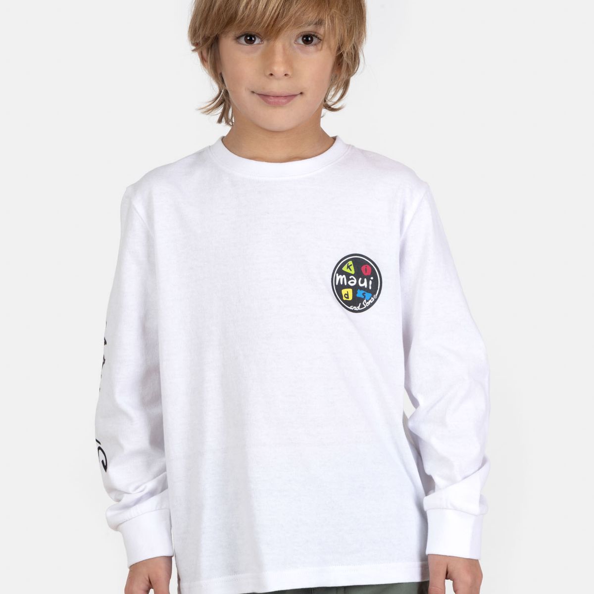 MAUI AND SONS - Polera ML Kailo Blanco Infantil Maui And Sons