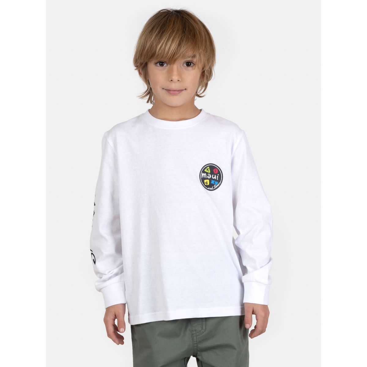 MAUI AND SONS - Polera ML Kailo Blanco Infantil Maui And Sons