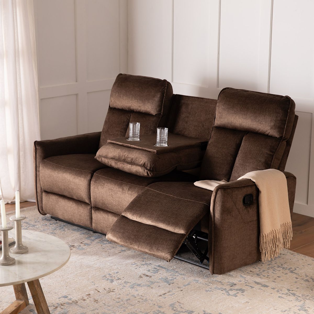 VYS SPA - SILLON RECLINABLE COFFEE MONACO CON POSAVASOS