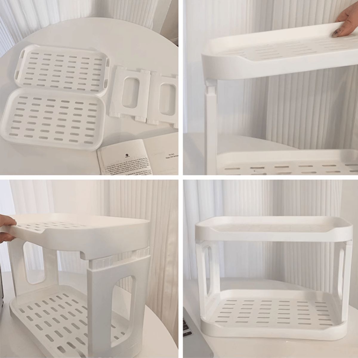 HOMESTAR - Organizador Escritorio Baño 2 Niveles Dispensador Lateral