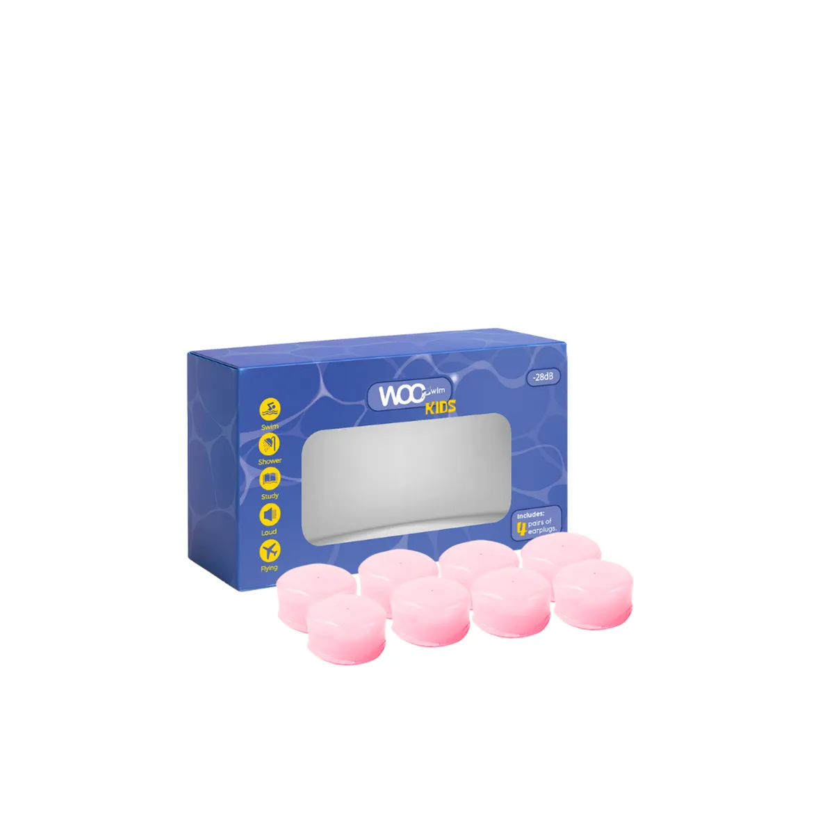 WOO EARPLUGS - Woo Earplugs Swim Kids Tapones Oído Niños Natación Silicona 28dB - Rosa