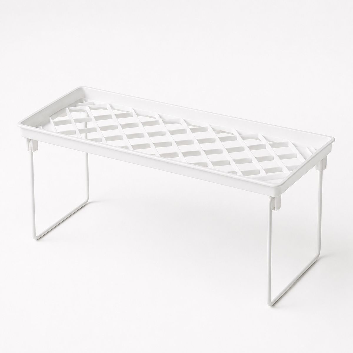 HOMESTAR - Estantería organizadora elevada 2 niveles blanca