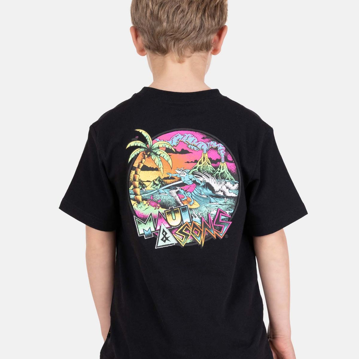 MAUI AND SONS - Polera MC SunBreak Negro Infantil Maui And Sons