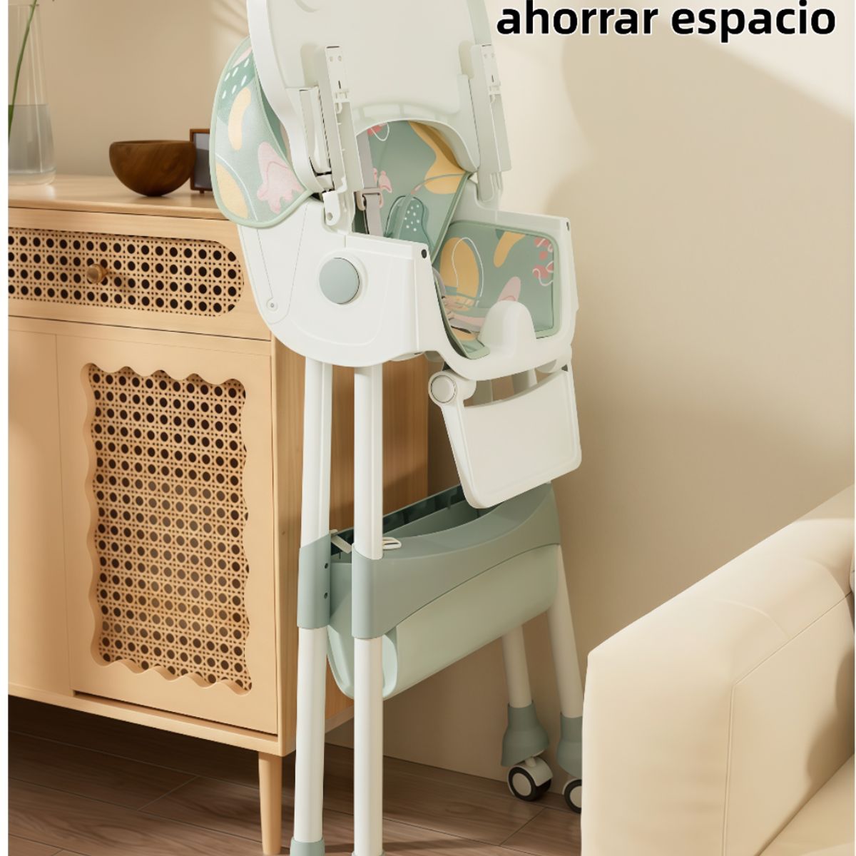 OASIS - Silla De Comer Mecedora 2 En 1 Con Ruedas Rosa