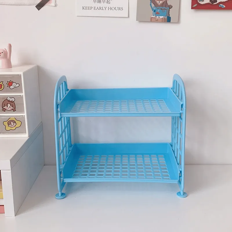 HOMESTAR - Estantería Organizador 2 Niveles Azul