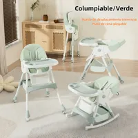 Silla De Comer Mecedora 2 En 1 Con Ruedas Verde