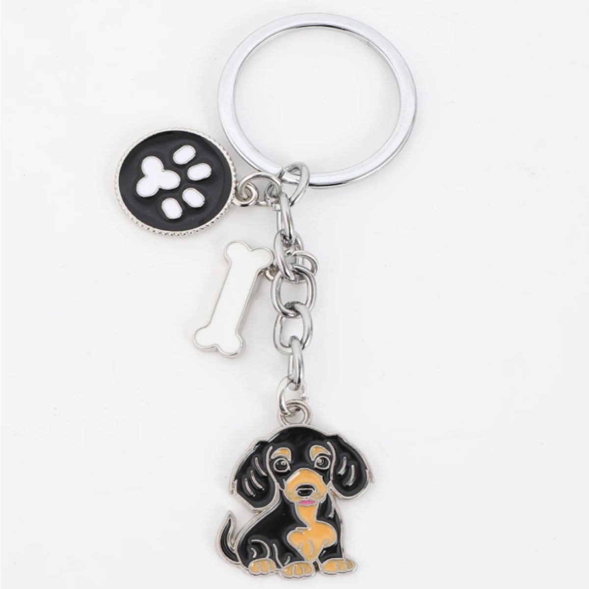 LK LUKSO - Llavero Perrito Salchicha Dachshund en Acero Inoxidable 