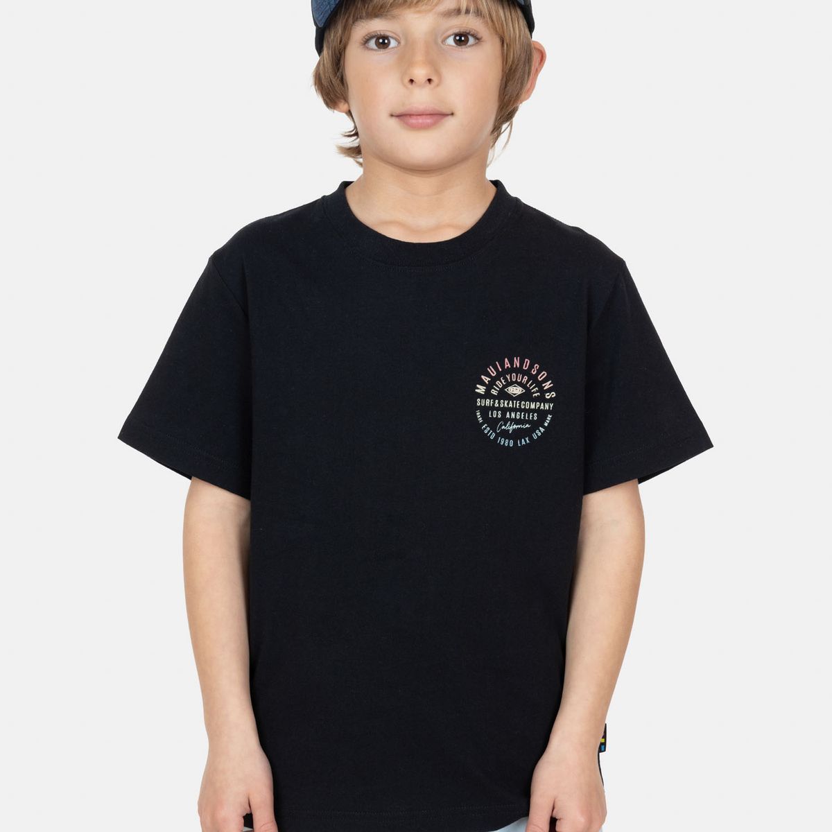MAUI AND SONS - Polera MC AquaBlast Negro Infantil Maui And Sons