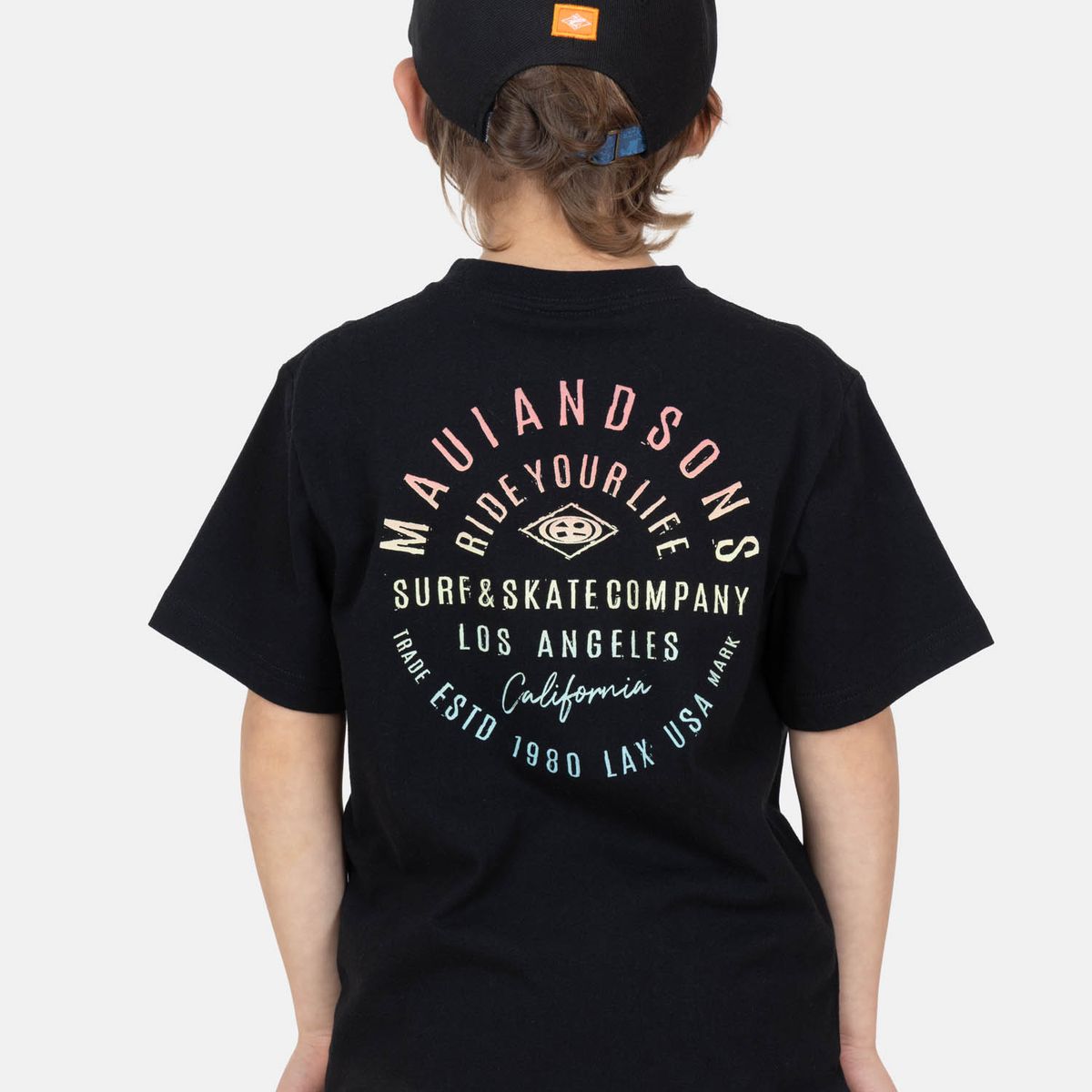 MAUI AND SONS - Polera MC AquaBlast Negro Infantil Maui And Sons