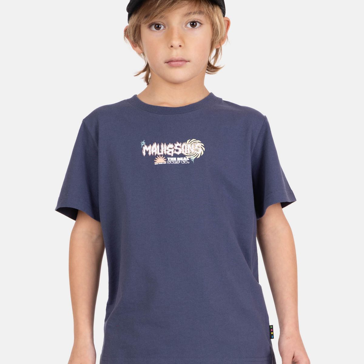 MAUI AND SONS - Polera MC FreeMar Azul Infantil Maui And Sons