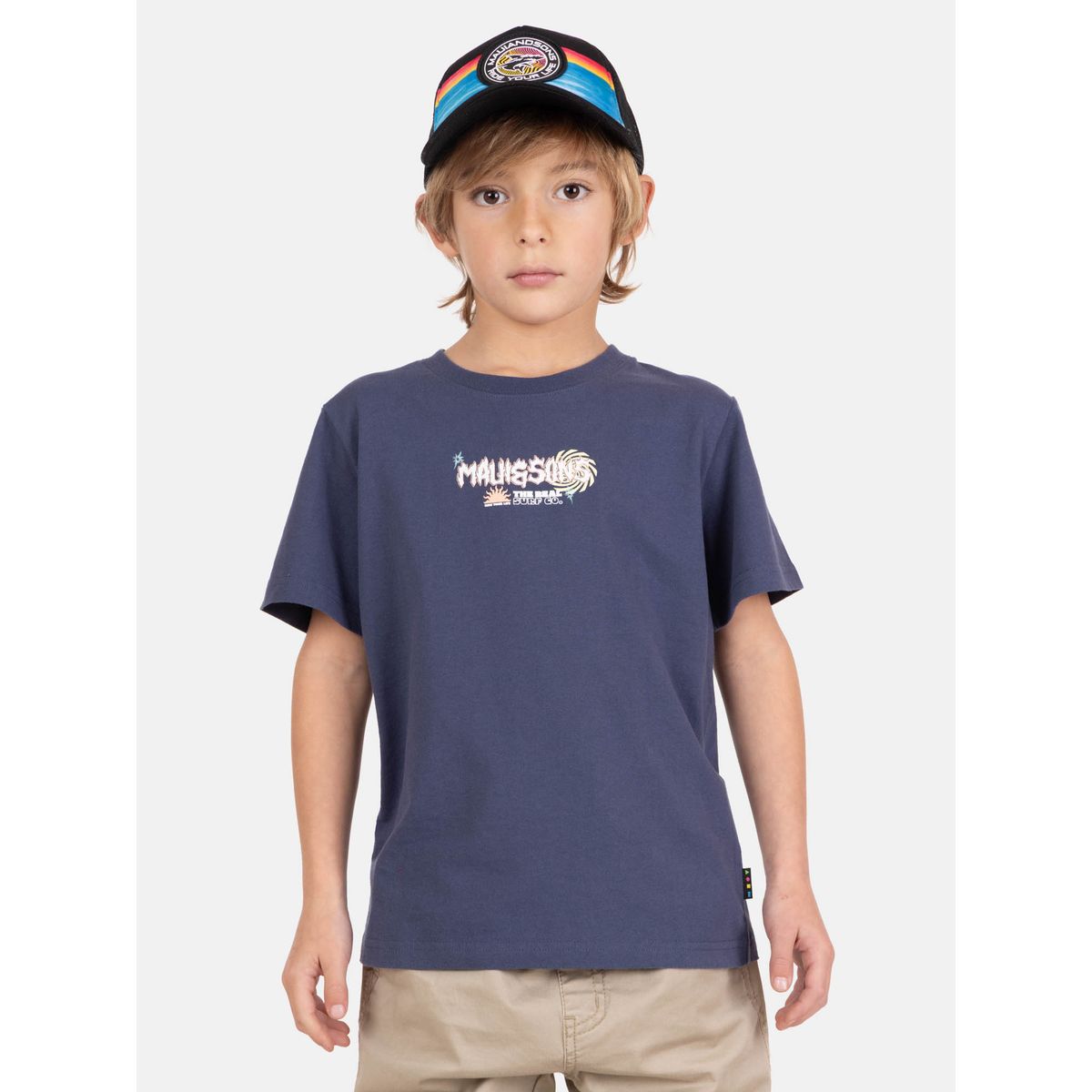 MAUI AND SONS - Polera MC FreeMar Azul Infantil Maui And Sons