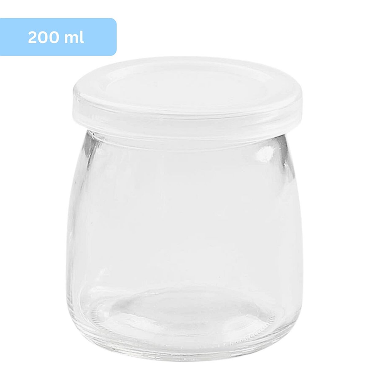 180 COMPOSTABLE - Pack De 6 Frascos De Vidrio Con Tapa Plástica de 200ml.