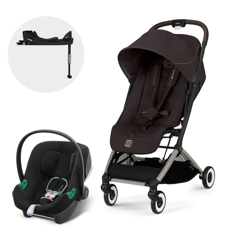 CYBEX - Coche Travel System Orfeo TPE Brown + Aton B2 + Base