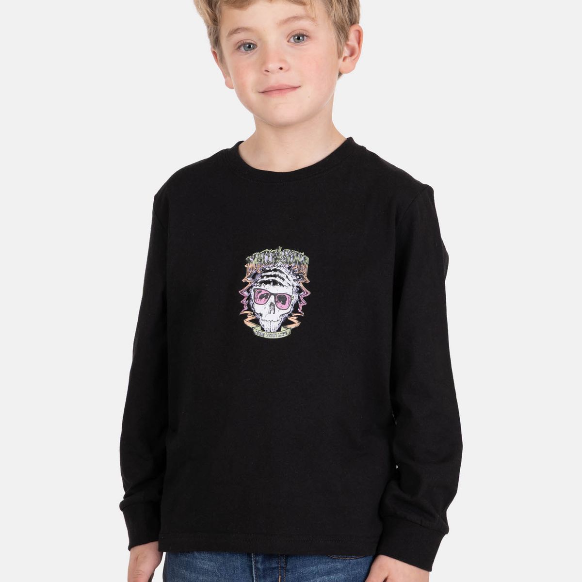 MAUI AND SONS - Polera ML Ohanix Negro Infantil Maui And Sons