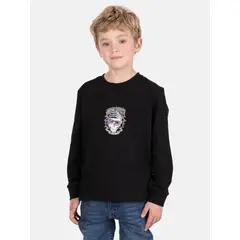 MAUI AND SONS - Polera ML Ohanix Negro Infantil